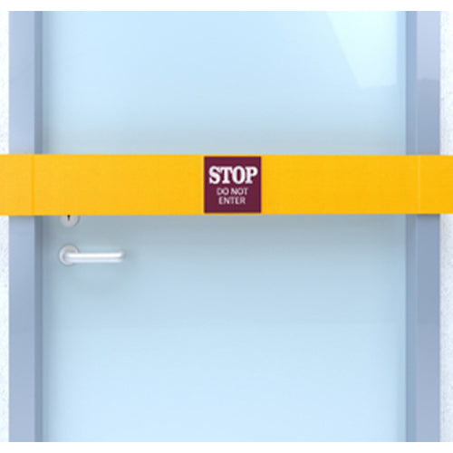 Door Barrier Stop Yellow w/ Red Stop Sign 48″