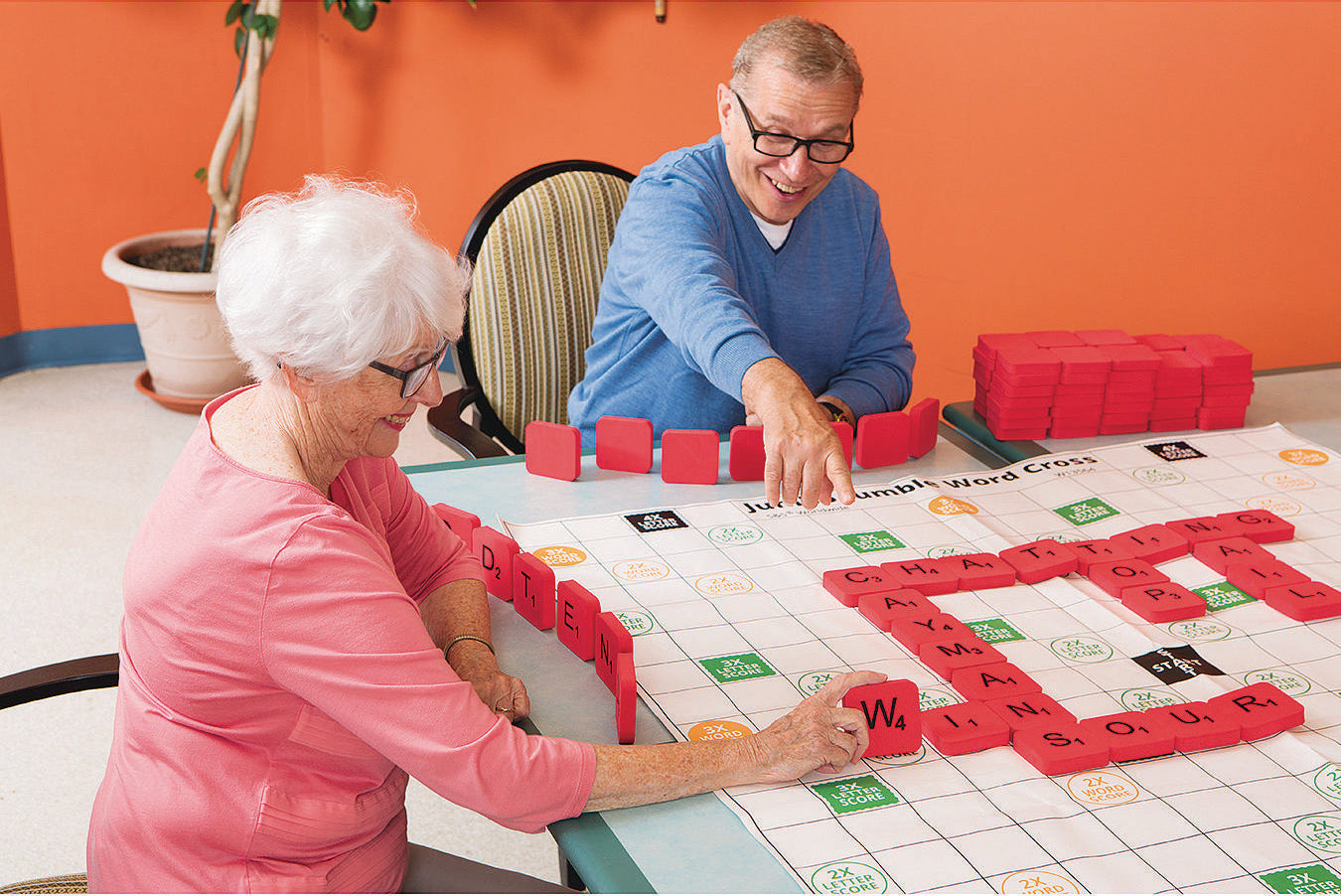 Jumbo word cross puzzle with large print for seniors