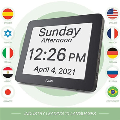 Dementia Day Clock with Voice Reminders - Memory Aid for Alzheimer's