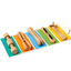 Set of wooden toys on a colorful tray for fidgeting