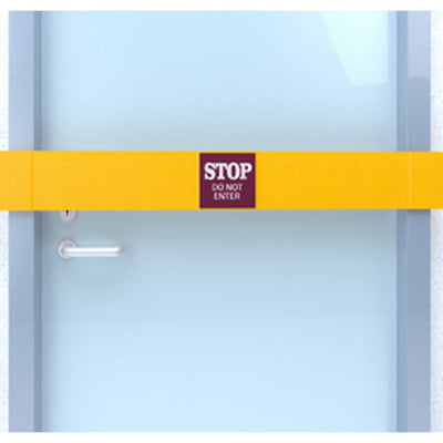 Door Barrier Stop Yellow w/ Red Stop Sign 48″