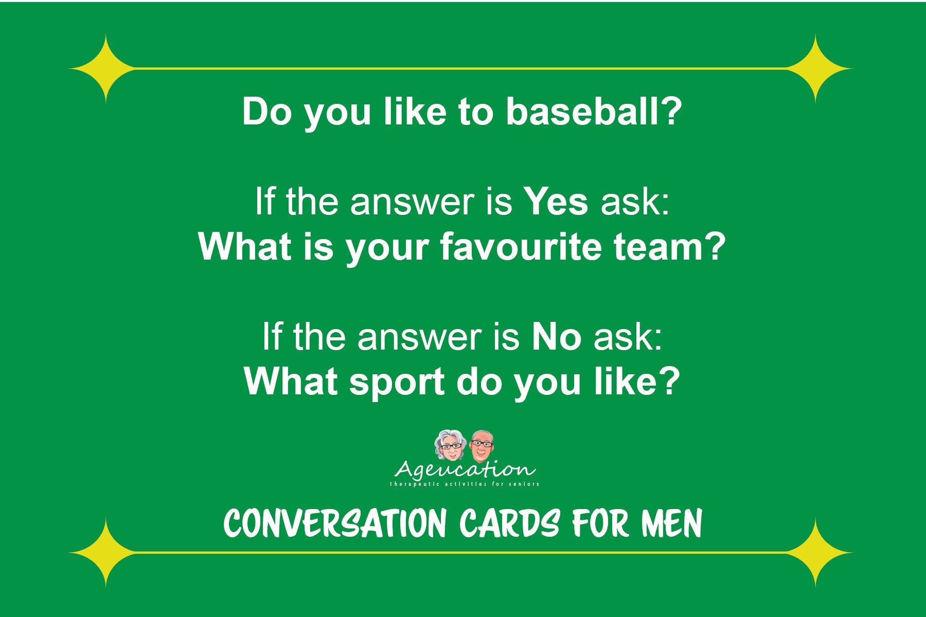 Conversation card front men
