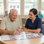 Senior and Caregiver Playing Sort It Activity