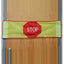 Door with a red 'STOP' alarm door barrier 