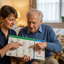 Caregiver using Get-IDA board with senior