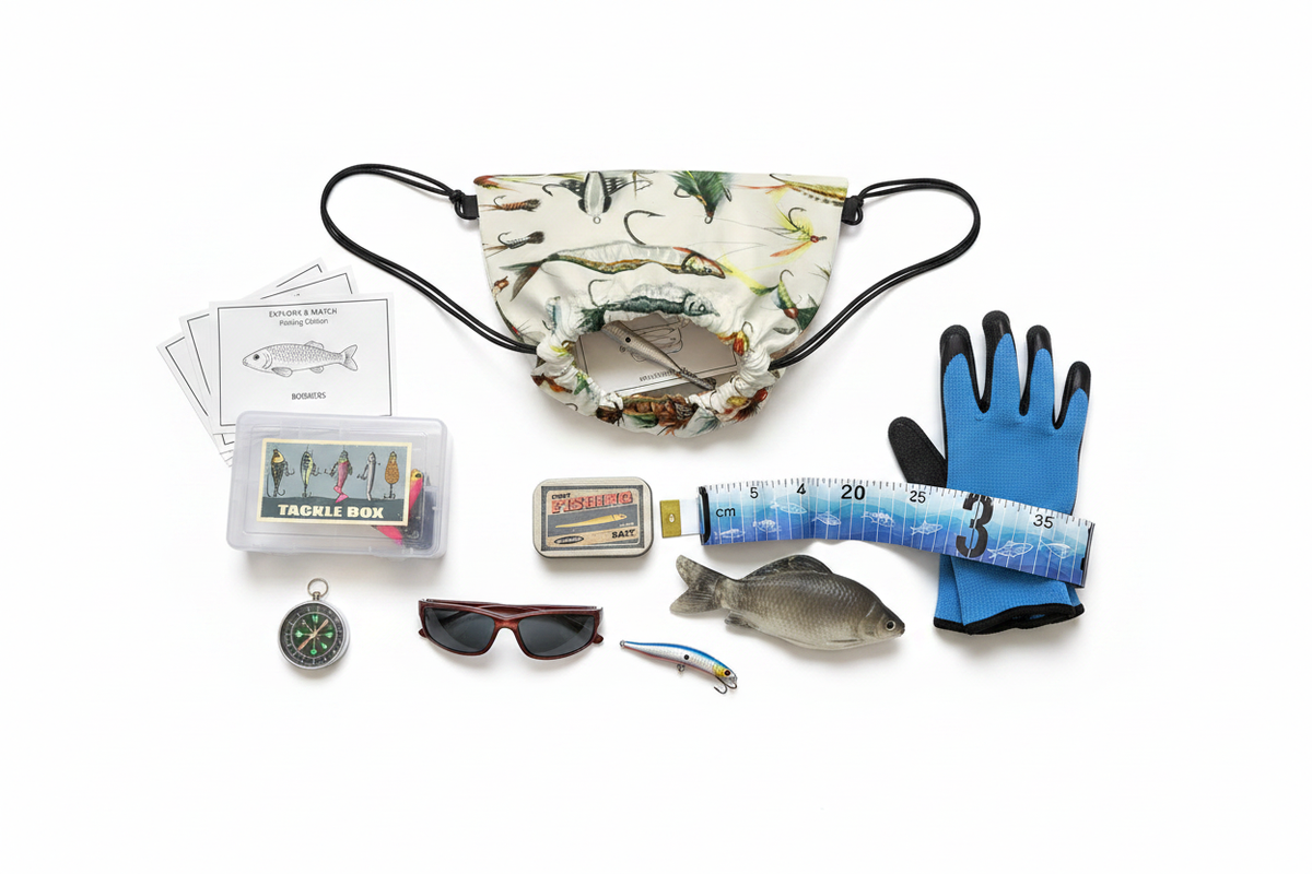 Explore and Match Fishing Edition Product Flat Lay