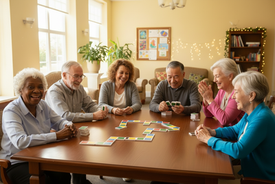 Jumbo Coloured Dominoes with 100-year-old woman