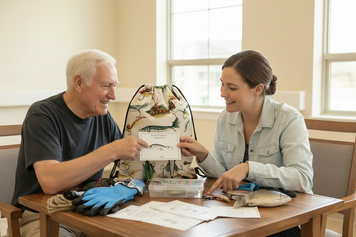Senior Holding Explore and Match Card