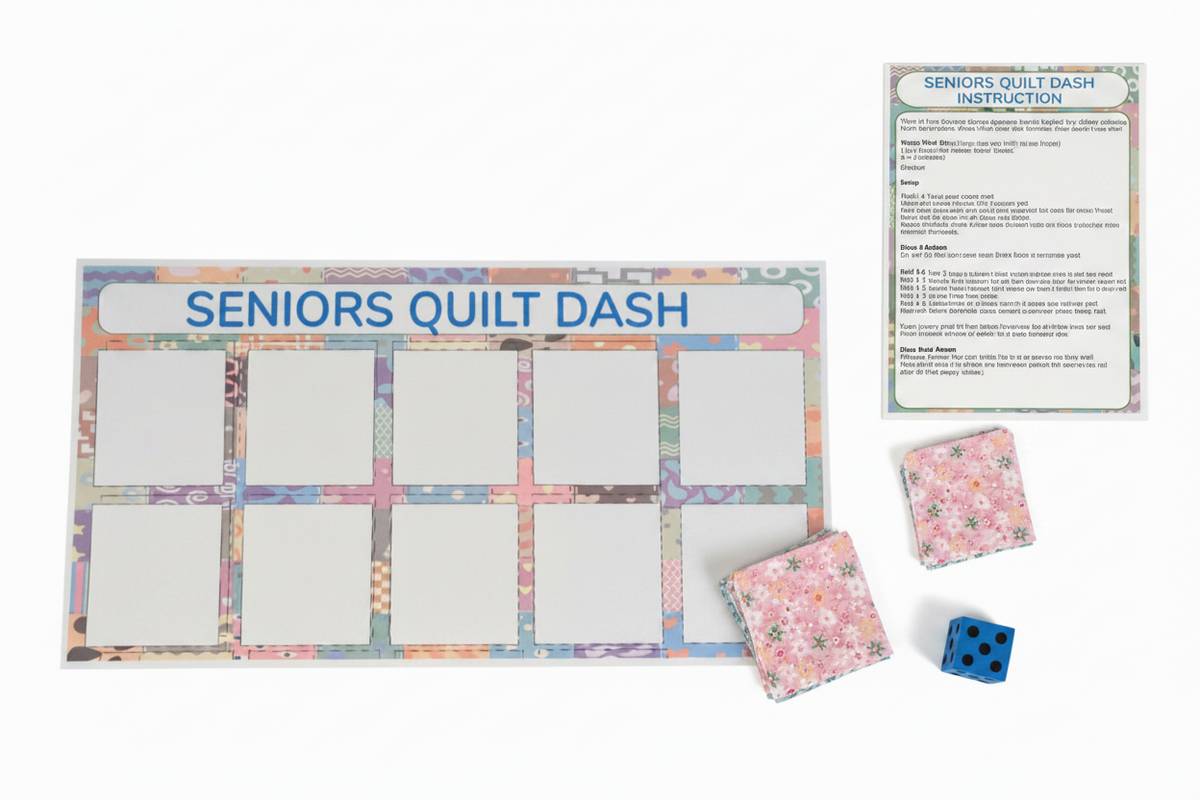 Seniors Quilt Dash Exact Instruction Card Tiny Dice