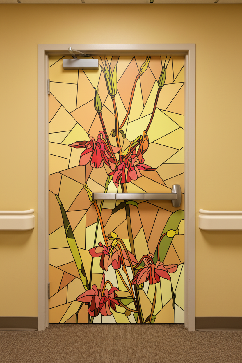 Camouflage Door Murals Single Door