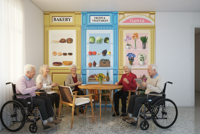 Store Front Mural with Real Seniors
