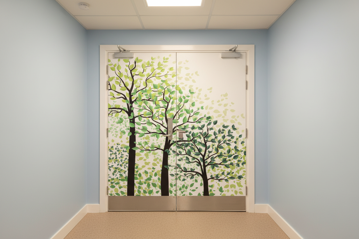 Camouflage Door Murals Double Door