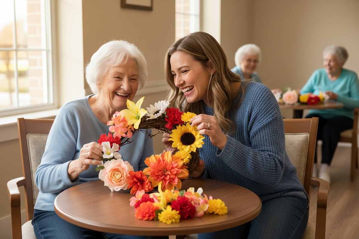 Wreath Making Senior and Loved One